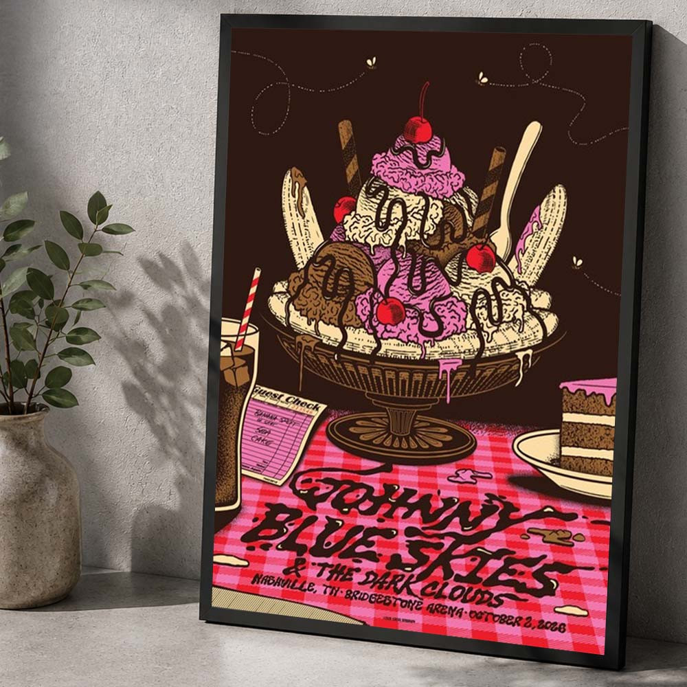Johnny Blue Skies And The Dark Clouds Merch At Bridgestone Arena 2026 Poster Home Decor Gift
