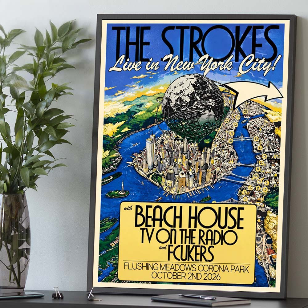 The Strokes Merch At Flushing Meadows Corona Park In Queens New York 2026 Poster Home Decor Gift