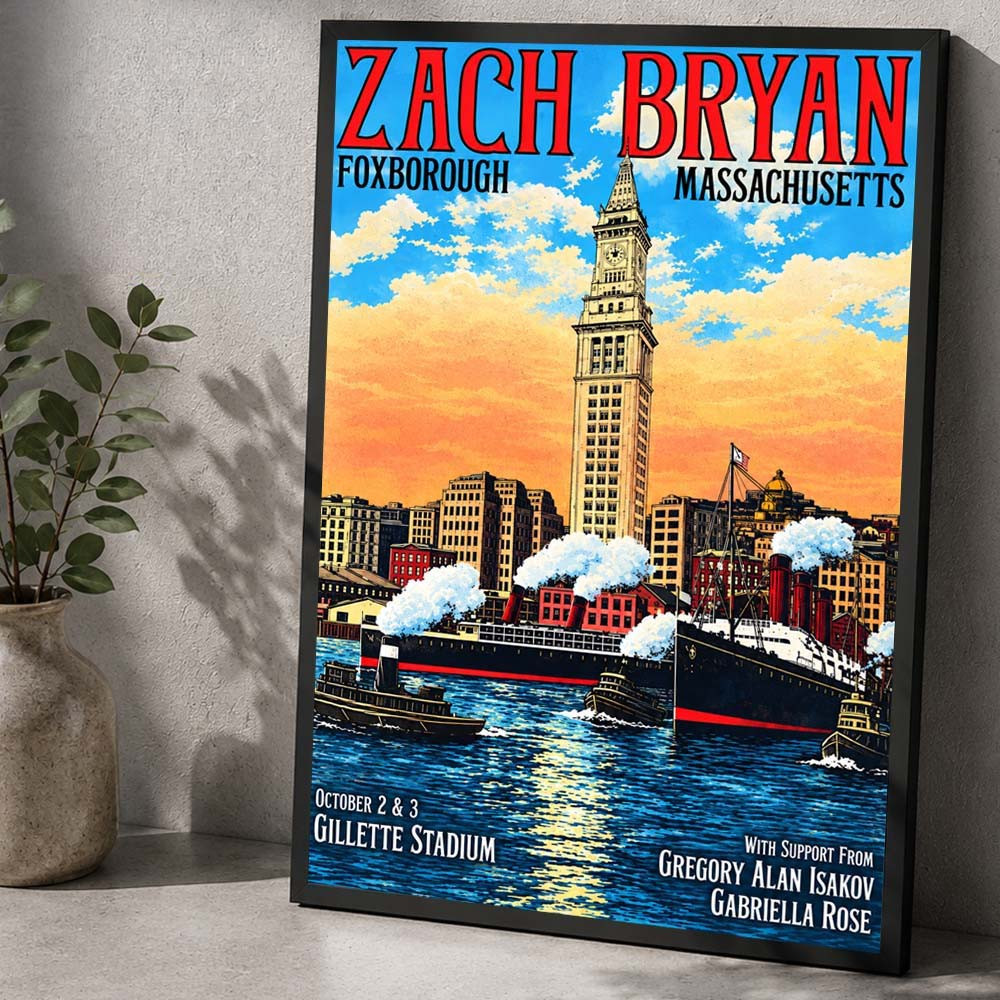 Zach Bryan Merch At Gillette Stadium In Foxborough MA 2026 Poster Gift For Country Music Lover