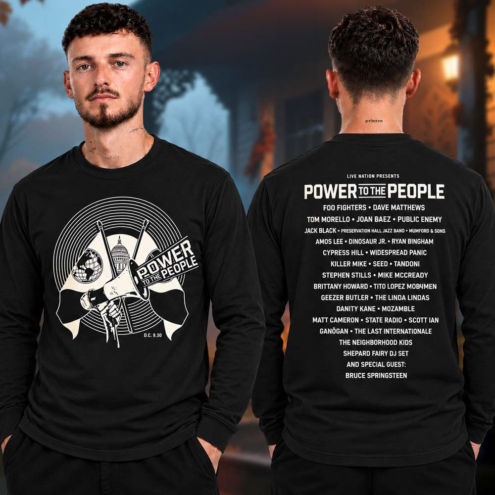 Power To The People Festival 2026 Merch Megaphone Globe Long Sleeve Shirt Gift For Fans 1 - Unicasport Power To The People Festival 2026 Merch Megaphone Globe Long Sleeve Shirt Gift For Fans