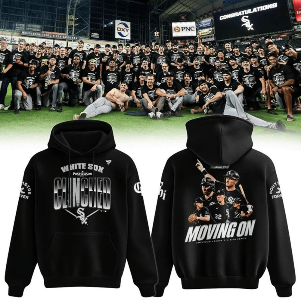 Chicago White Sox Merch Clinched Postseason 2026 Moving On Hoodie Fans Gift 1 - Unicasport Chicago White Sox Merch Clinched Postseason 2026 Moving On Hoodie Fans Gift