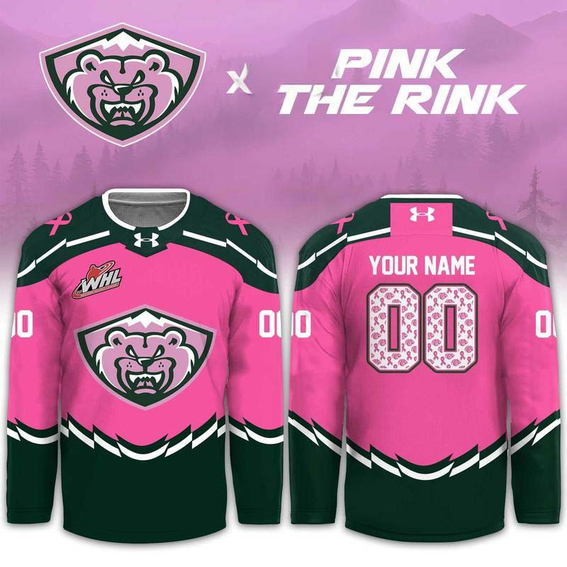 Custom Everett Silvertips Merch 2026 Pink The Rink New Special Hockey Jersey Shirt Gift For Brother 1 - Unicasport Custom Everett Silvertips Merch 2026 Pink The Rink New Special Hockey Jersey Shirt Gift For Brother