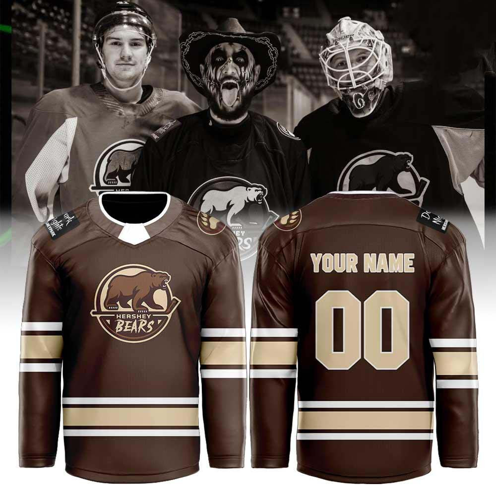 Custom Hershey Bears Merch Glow In the Dark Nights 2026 Hockey Jersey Shirt Gift For Hockey Fans 1 - Unicasport Custom Hershey Bears Merch Glow In the Dark Nights 2026 Hockey Jersey Shirt Gift For Hockey Fans