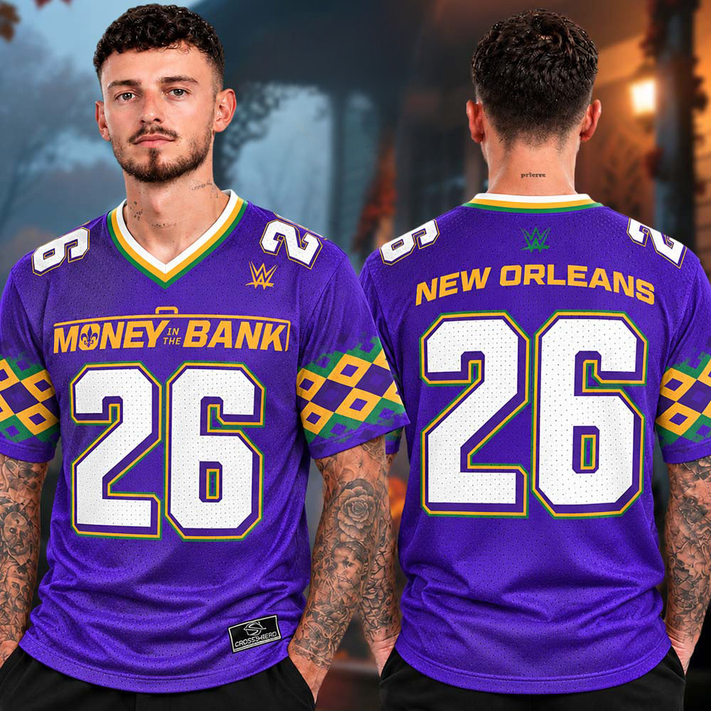 WWE Money In The Bank 2026 Merch ProSphere Purple Football Jersey Gifts For WWE Lovers 1 - Unicasport WWE Money In The Bank 2026 Merch ProSphere Purple Football Jersey Gifts For WWE Lovers
