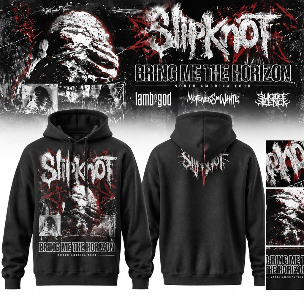 Slipknot Stadium Tour 2027 Born From Chaos Hoodie Bring Me The Horizon Hoodie Slipknot Merch 1 - Unicasport Slipknot Stadium Tour 2027 Born From Chaos Hoodie Bring Me The Horizon Hoodie Slipknot Merch