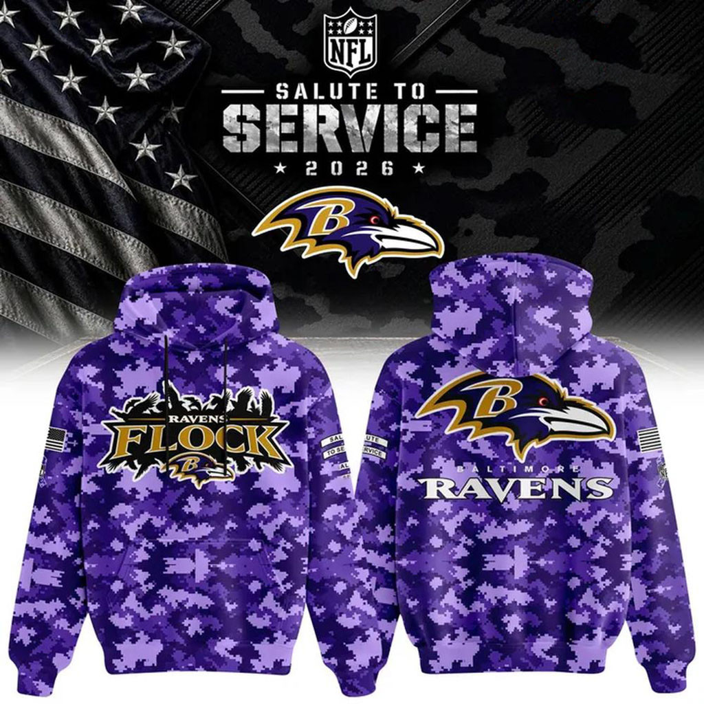 Baltimore Ravens 2026 Salute to Service Purple Camo Hoodie Baltimore Ravens Merch Gift For Fan 1 - Unicasport Baltimore Ravens 2026 Salute to Service Purple Camo Hoodie Baltimore Ravens Merch Gift For Fan