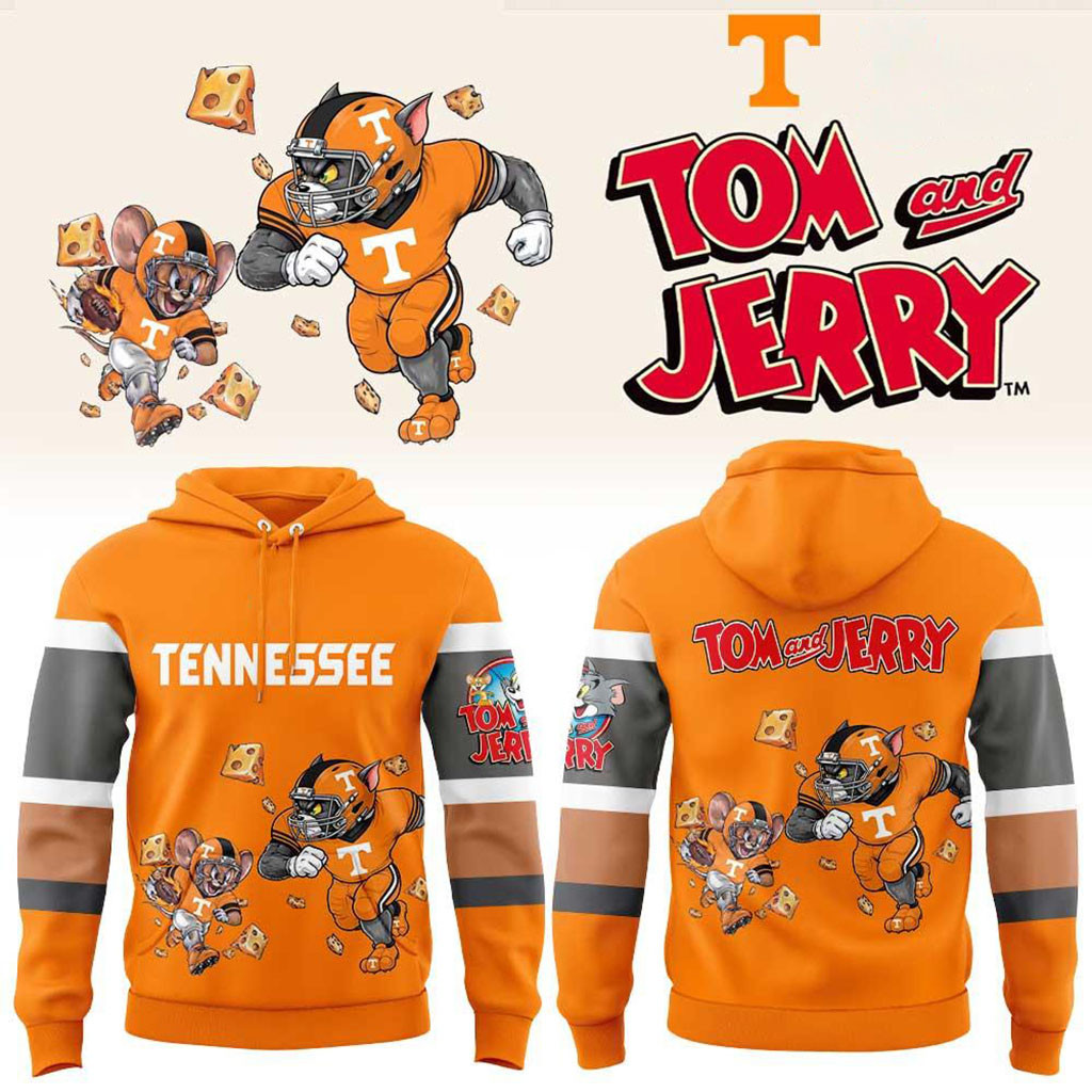 Tennessee Volunteers X Tom and Jerry Orange Hoodie Volunteers Merch Gift For Football Lovers 1 - Unicasport Tennessee Volunteers X Tom and Jerry Orange Hoodie Volunteers Merch Gift For Football Lovers