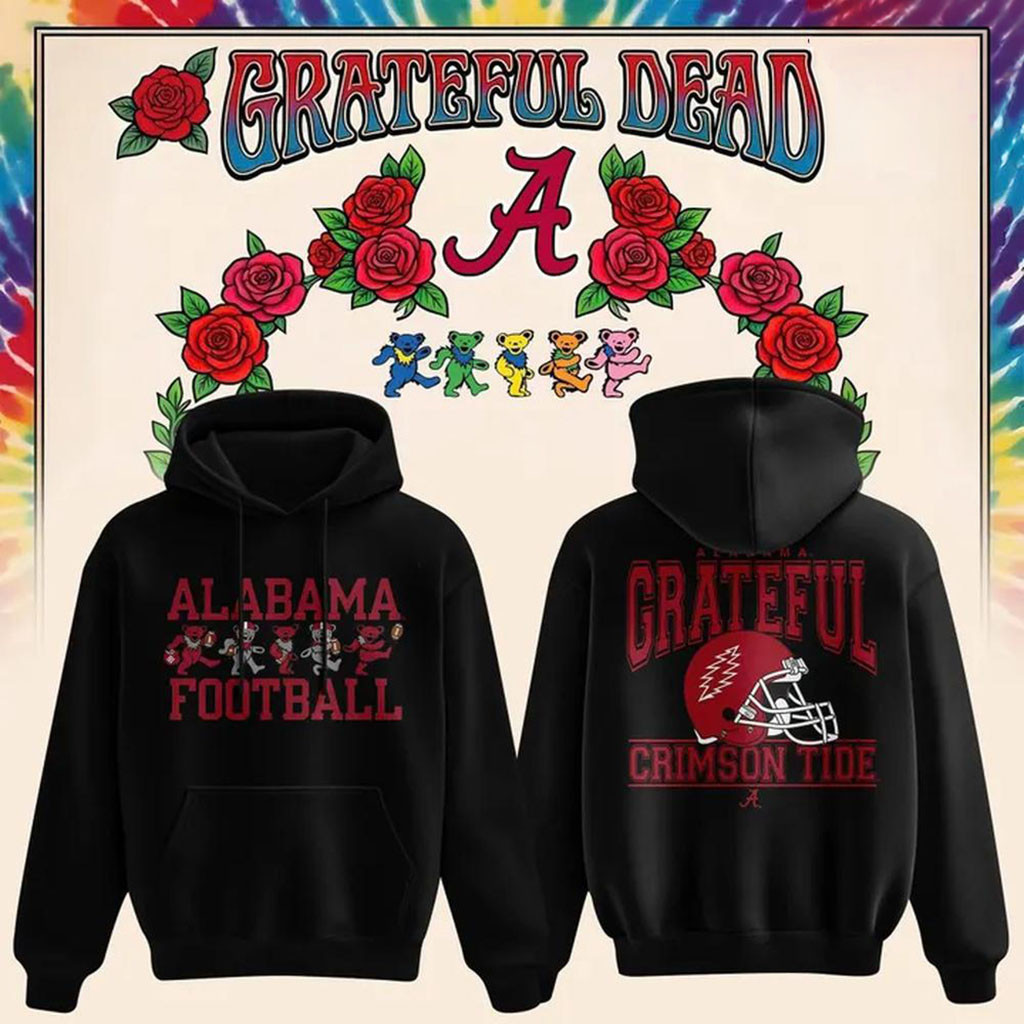 Alabama Crimson Tide X Grateful Dead Black Hoodie Alabama Football Merch Gift For Game Day 1 - Unicasport Alabama Crimson Tide X Grateful Dead Black Hoodie Alabama Football Merch Gift For Game Day