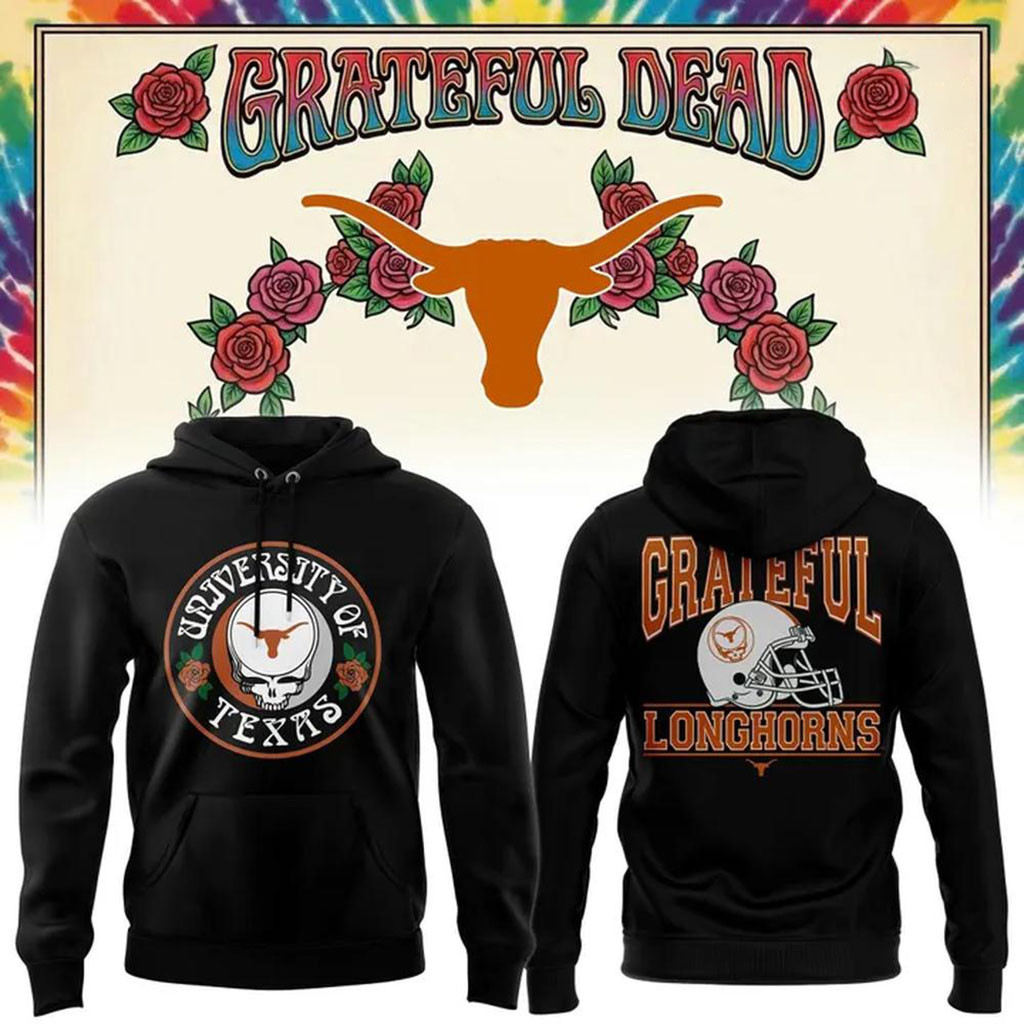 Texas Longhorns X Grateful Dead Merch Mascot Bears Hoodie Black Gift For Football Fans 1 - Unicasport Texas Longhorns X Grateful Dead Merch Mascot Bears Hoodie Black Gift For Football Fans