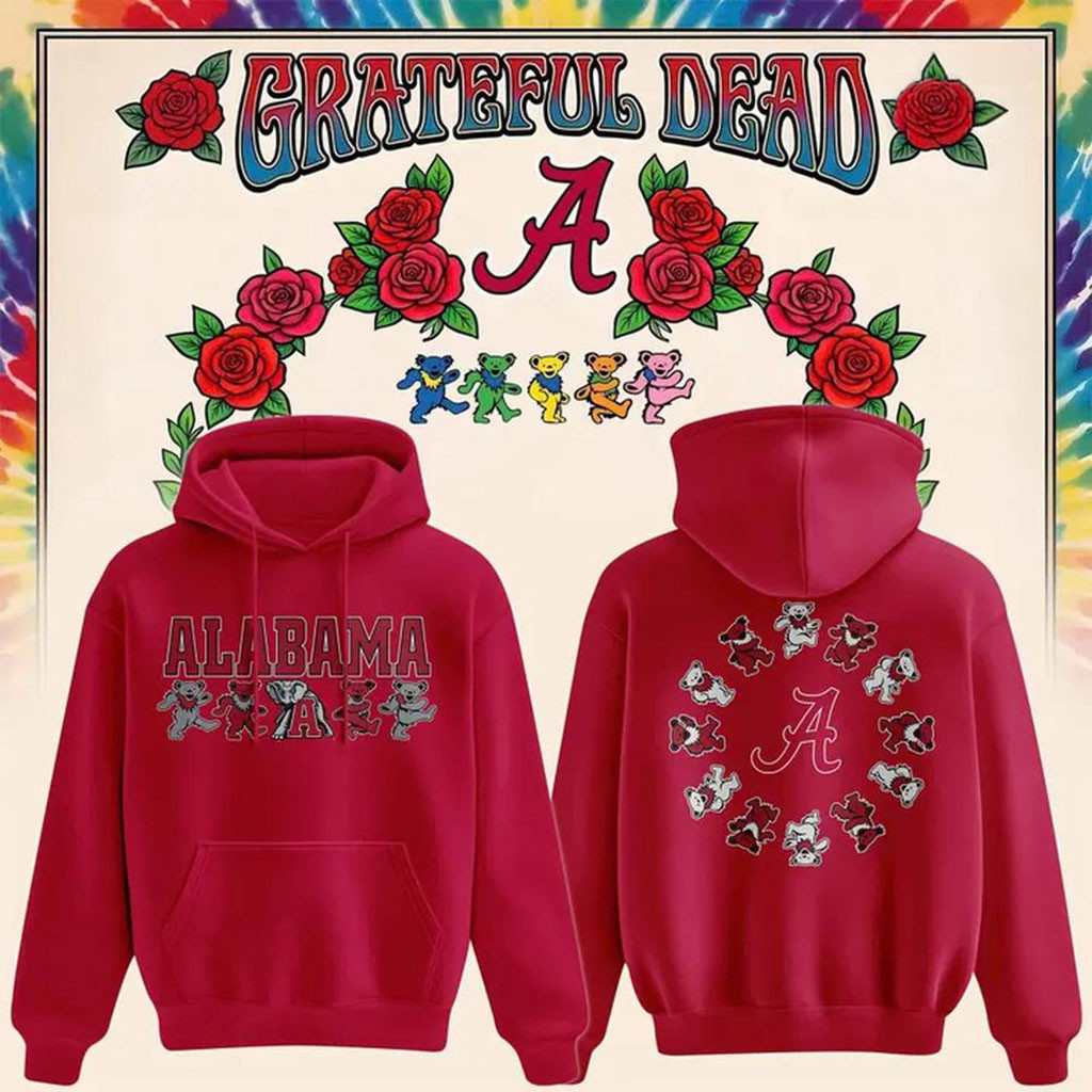 Alabama Crimson Tide X Grateful Dead Hoodie Alabama Football Merch Fan Apparel Gifts 1 - Unicasport Alabama Crimson Tide X Grateful Dead Hoodie Alabama Football Merch Fan Apparel Gifts