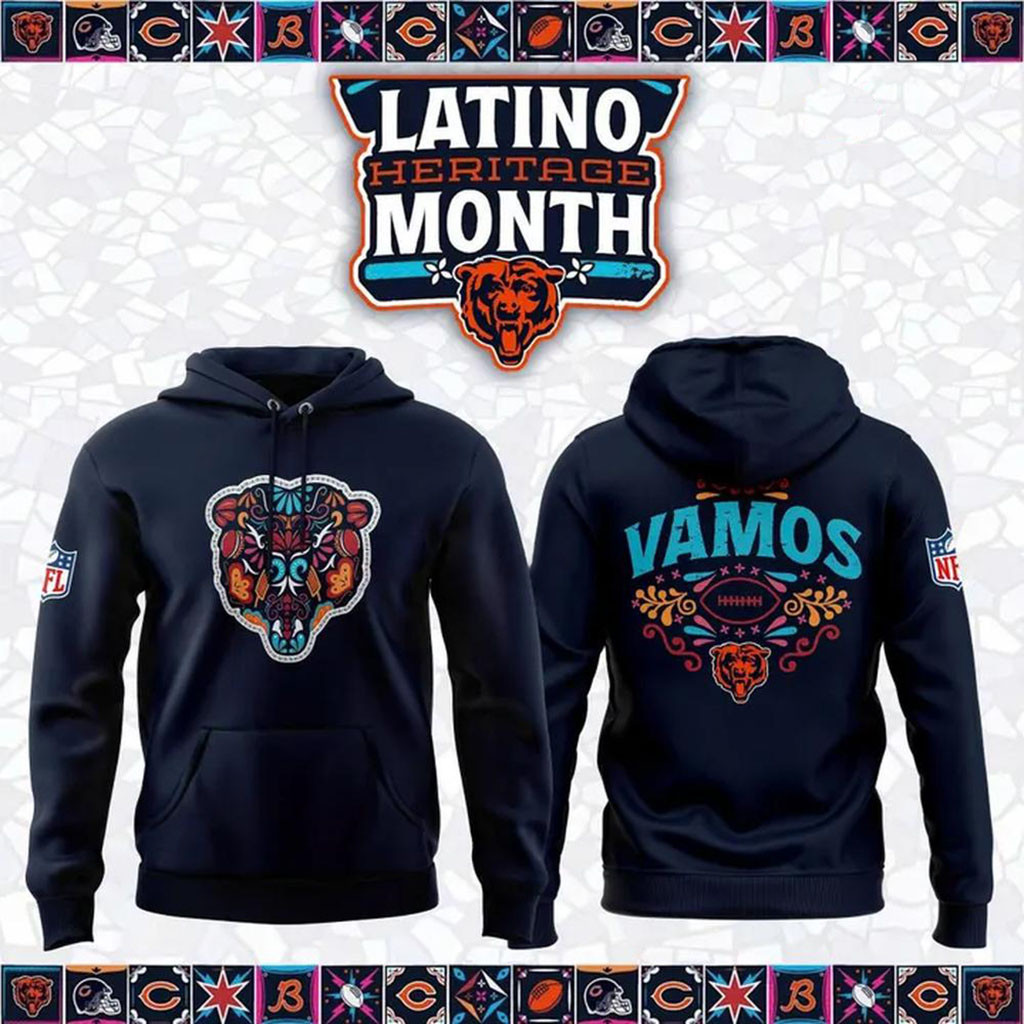 Chicago Bears 2026 Latino Heritage Month Navy Hoodie Chicago Bears Merch Gift For Football Fans 1 - Unicasport Chicago Bears 2026 Latino Heritage Month Navy Hoodie Chicago Bears Merch Gift For Football Fans