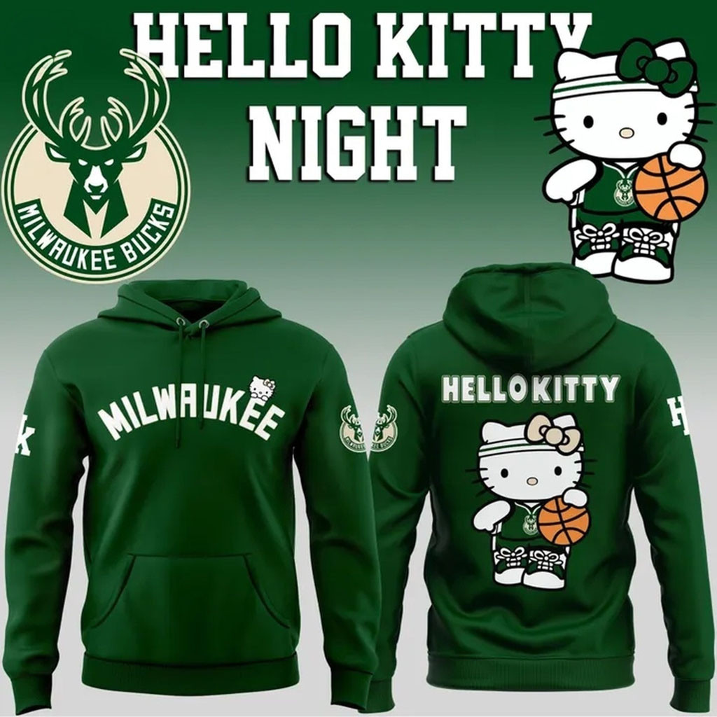 Milwaukee Bucks X Hello Kitty Night 2026 Hoodie Milwaukee Bucks Merch Gift For Basketball Fans 1 - Unicasport Milwaukee Bucks X Hello Kitty Night 2026 Hoodie Milwaukee Bucks Merch Gift For Basketball Fans