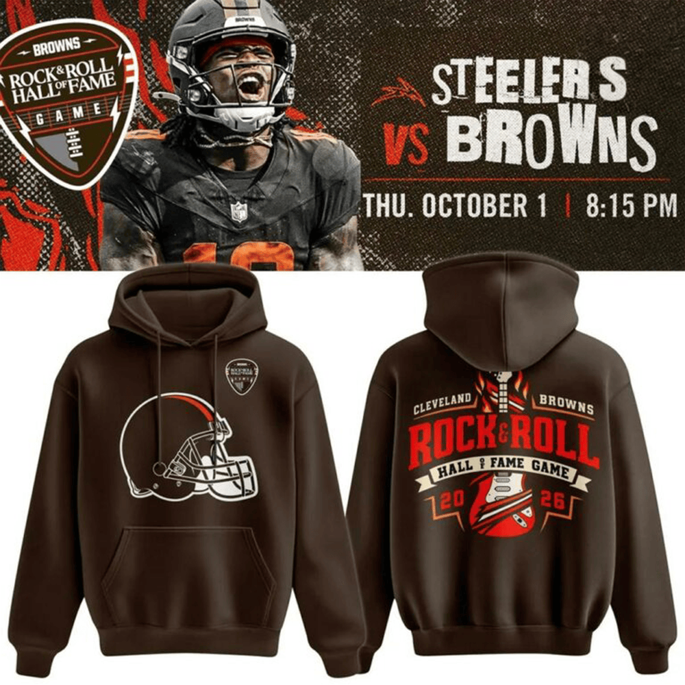 Cleveland Browns Merch Rock and Roll Hall Of Fame Game 2026 Hoodie Football Fans Gift 1 - Unicasport Cleveland Browns Merch Rock and Roll Hall Of Fame Game 2026 Hoodie Football Fans Gift