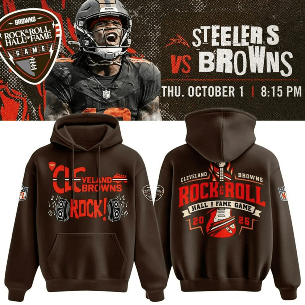 Cleveland Browns Merch Rock and Roll Hall of Fame Game 2026 Hoodie Gift For Football Fans
