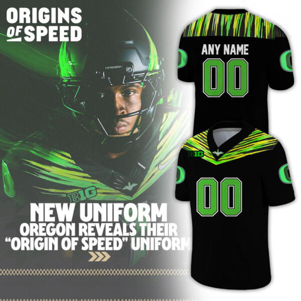 Personalized Oregon Ducks Origin Of Speed Black Football Jersey Oregon Ducks Merch Fan Gifts 1 - Unicasport Personalized Oregon Ducks Origin Of Speed Black Football Jersey Oregon Ducks Merch Fan Gifts