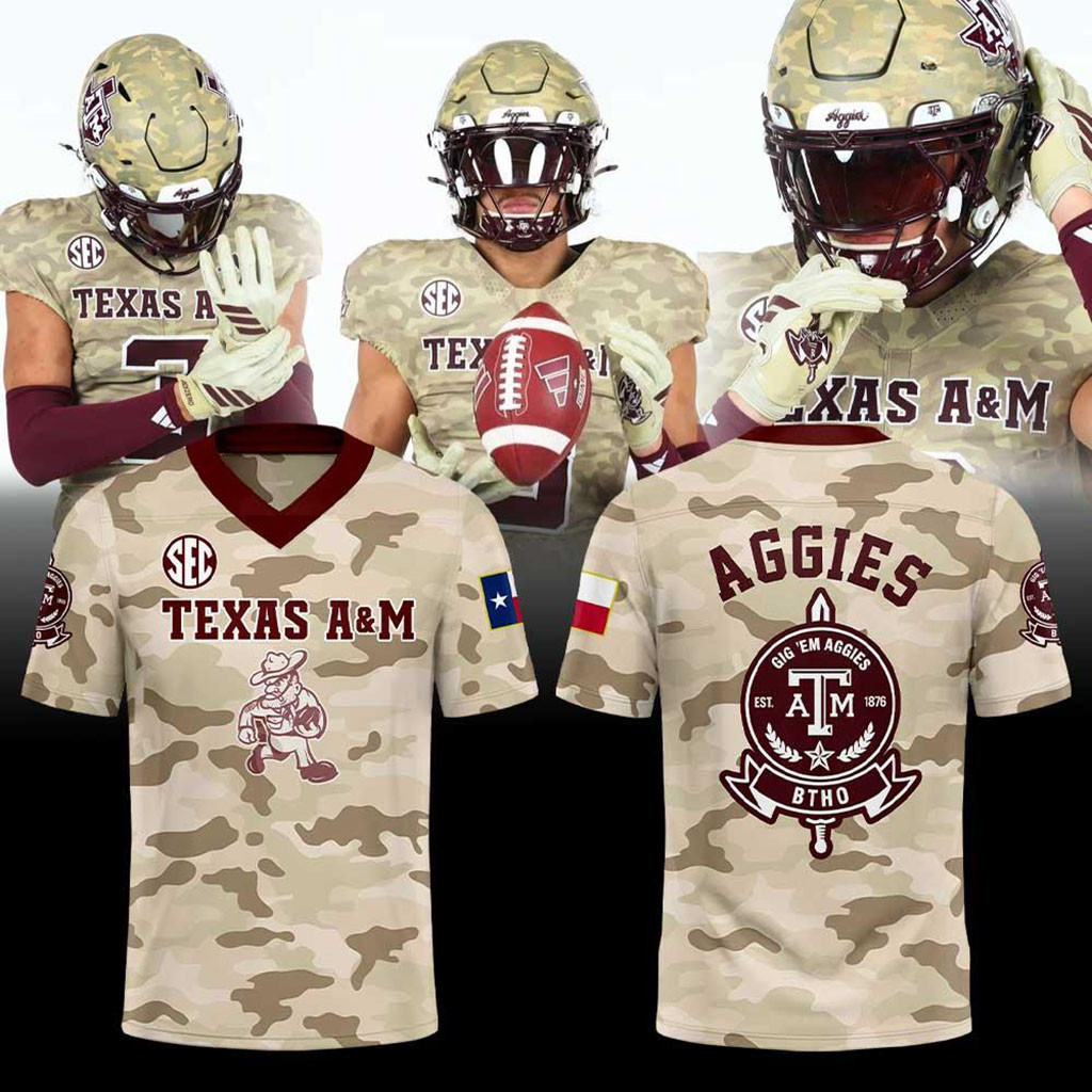 Texas A&M Aggies Honor And Support Special Edition Desert Camo Football Jersey Aggies Merch 1 - Unicasport Texas A&M Aggies Honor And Support Special Edition Desert Camo Football Jersey Aggies Merch
