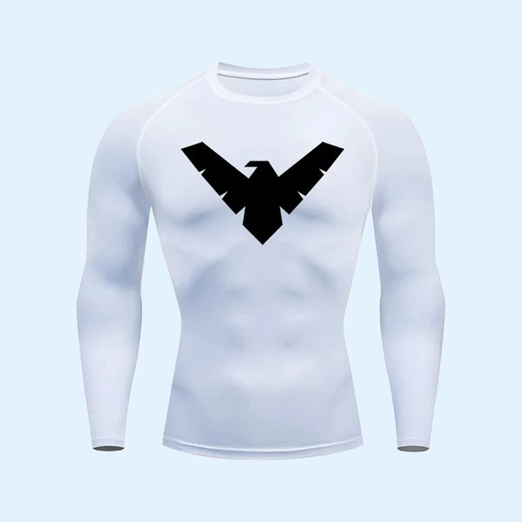 Dick Grayson Merch Nightwing Compression Long Sleeve Shirt Superhero Rash Guard Men's 1 - Unicasport Dick Grayson Merch Nightwing Compression Long Sleeve Shirt Superhero Rash Guard Men's