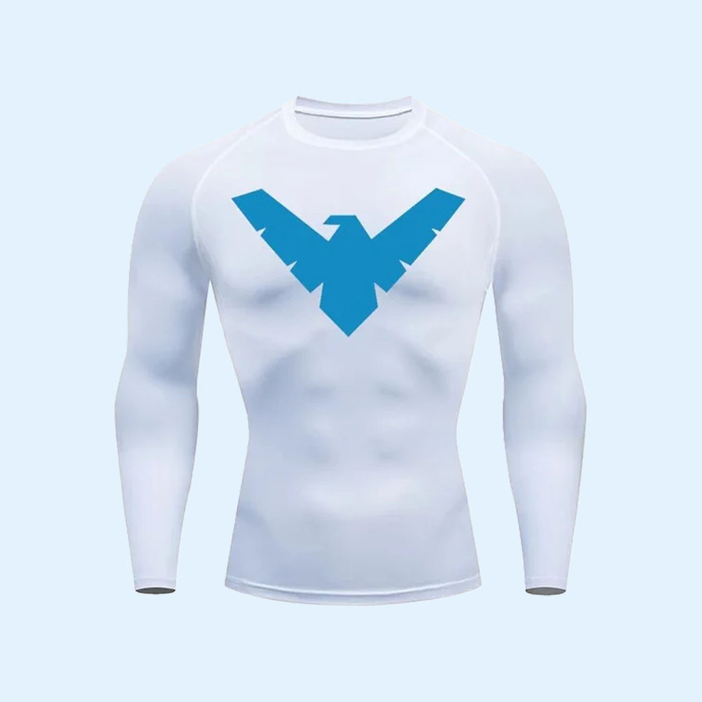Dick Grayson Merch Nightwing Compression Long Sleeve Shirt Superhero Rash Guard DC Comics Merch 1 - Unicasport Dick Grayson Merch Nightwing Compression Long Sleeve Shirt Superhero Rash Guard DC Comics Merch