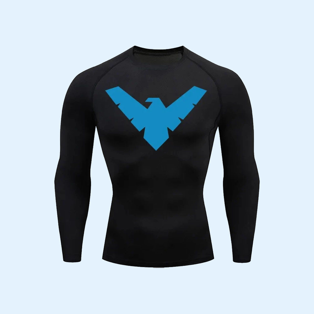 Dick Grayson Merch Nightwing Compression Long Sleeve Shirt Superhero Rash Guard DC Fans Gifts 1 - Unicasport Dick Grayson Merch Nightwing Compression Long Sleeve Shirt Superhero Rash Guard DC Fans Gifts