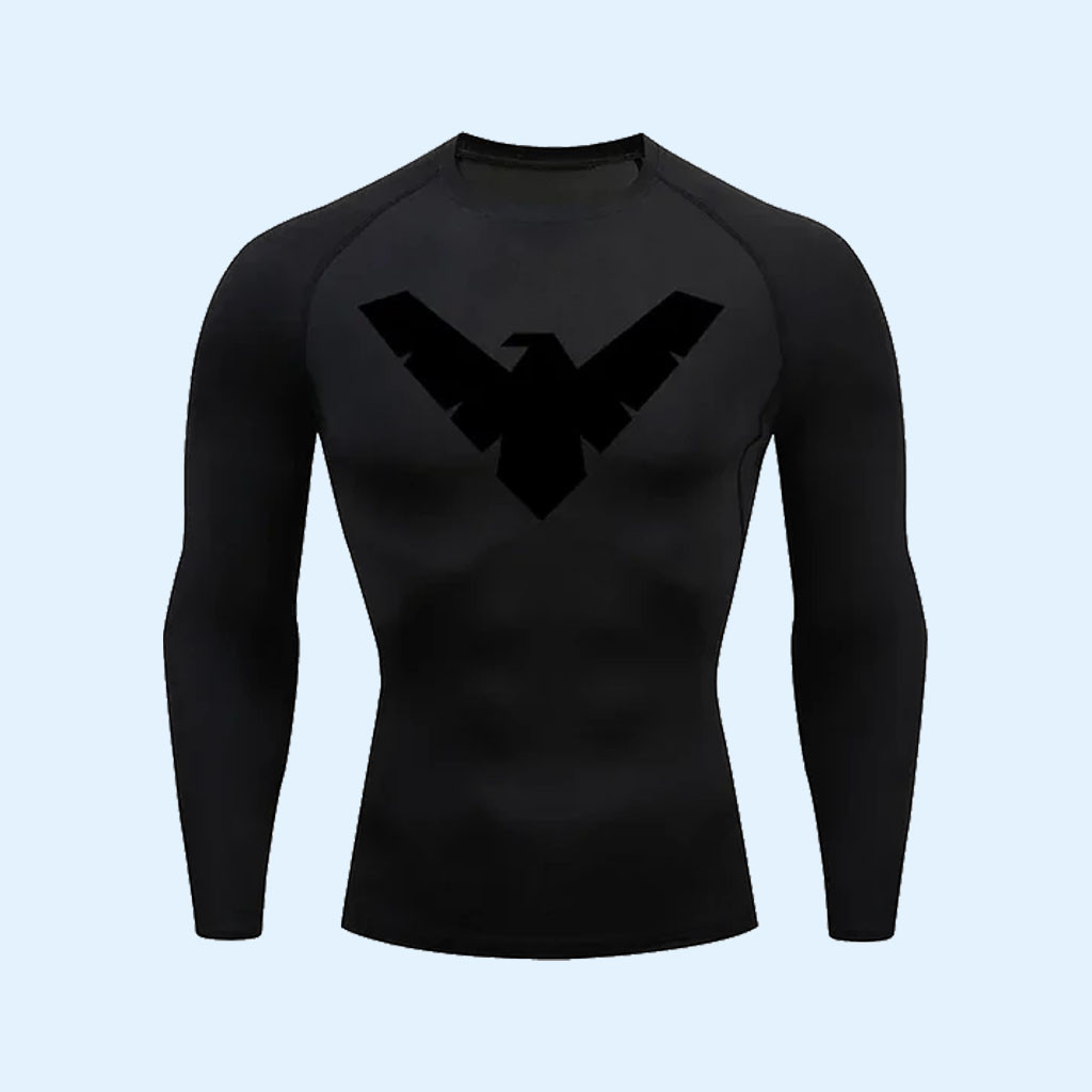 Dick Grayson Merch Nightwing Compression Long Sleeve Shirt Black Superhero Gifts For DC Fans 1 - Unicasport Dick Grayson Merch Nightwing Compression Long Sleeve Shirt Black Superhero Gifts For DC Fans