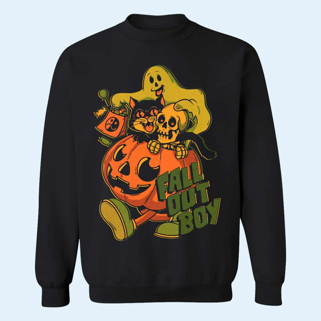 Fall Out Boy Merch Halloween 2026 Trick or Treat Crewneck Sweatshirt Spooky Gifts 1 - Unicasport Fall Out Boy Merch Halloween 2026 Trick or Treat Crewneck Sweatshirt Spooky Gifts