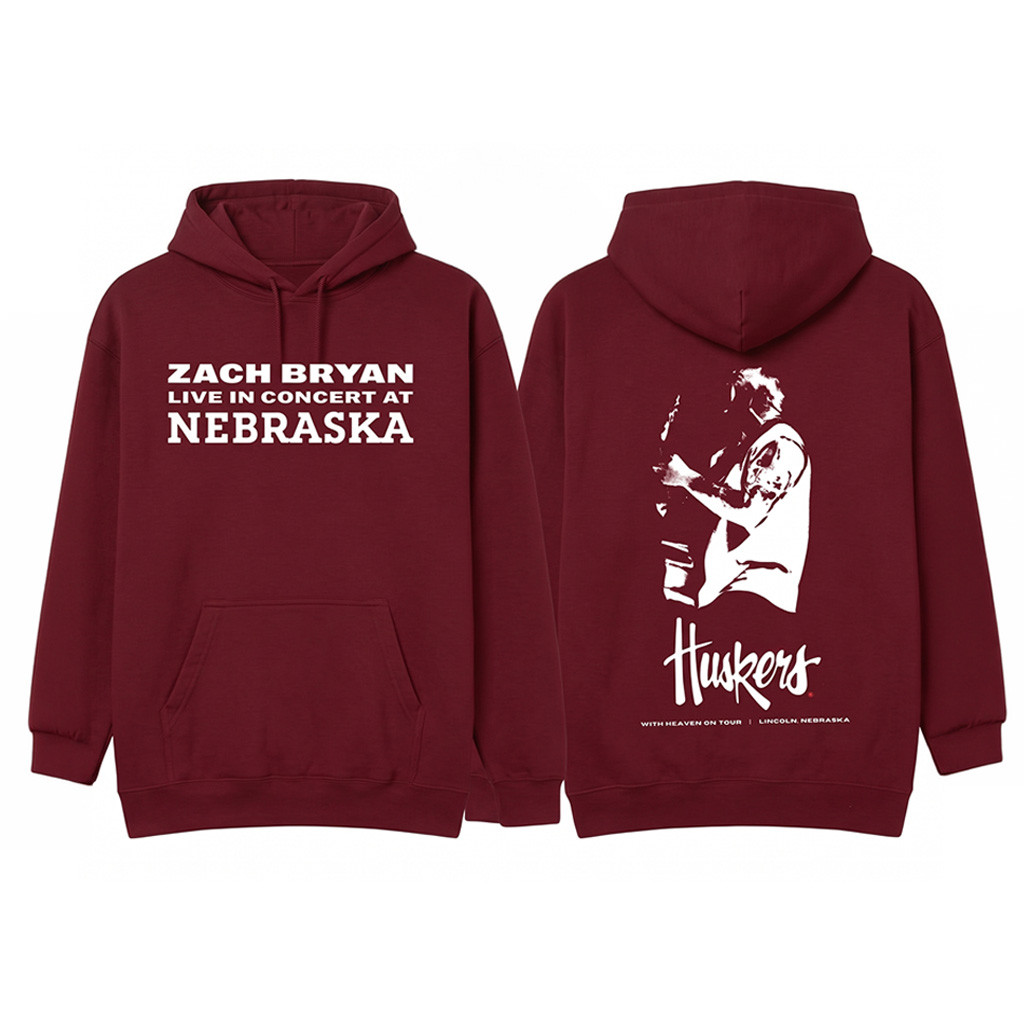 Zach Bryan Merch Live In Concert At Nebraska Huskers Hoodie Gift For Country Music Lover 1 - Unicasport Zach Bryan Merch Live In Concert At Nebraska Huskers Hoodie Gift For Country Music Lover