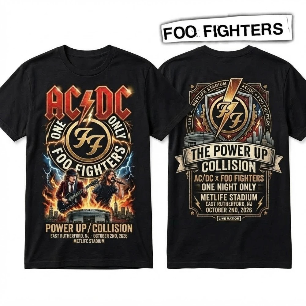 ACDC x Foo Fighters Merch One Night Only MetLife Stadium East Rutherford New Jersey 2026 Shirt 1 - Unicasport ACDC x Foo Fighters Merch One Night Only MetLife Stadium East Rutherford New Jersey 2026 Shirt
