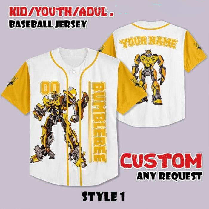 Custom Transformers Merch Bumblebee Baseball Jersey Shirt Gift For Transformers Lover 1 - Unicasport Custom Transformers Merch Bumblebee Baseball Jersey Shirt Gift For Transformers Lover