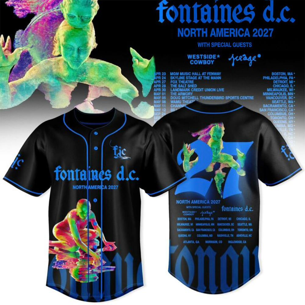 Fontaines D.C. Merch North America 2027 Tour Baseball Jersey Concert Lovers Gift 1 - Unicasport Fontaines D.C. Merch North America 2027 Tour Baseball Jersey Concert Lovers Gift