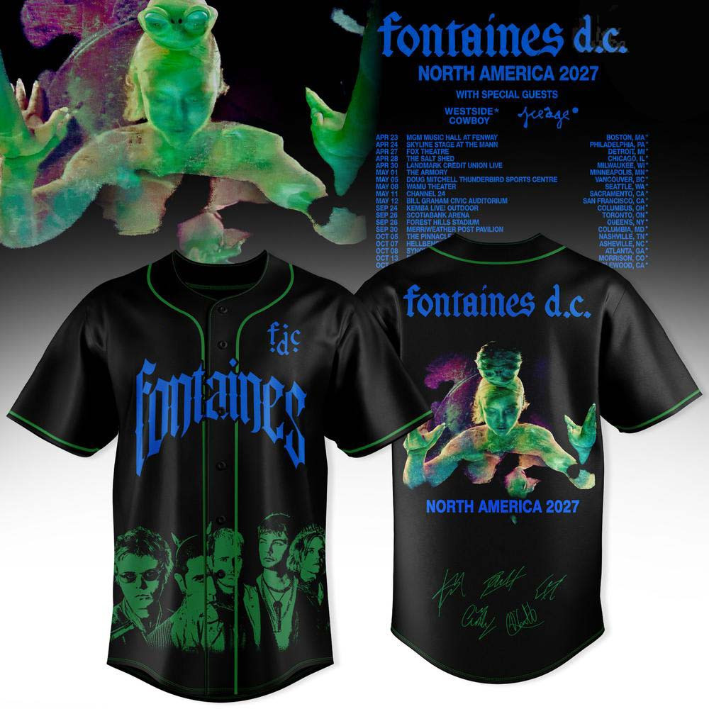 Fontaines DC Merch North America 2027 Tour Baseball Jersey Shirt Gift For Alternative Rock Fans 1 - Unicasport Fontaines DC Merch North America 2027 Tour Baseball Jersey Shirt Gift For Alternative Rock Fans