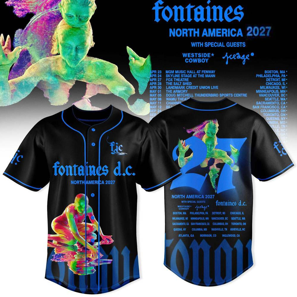 Fontaines DC Merch North America 2027 Tour Baseball Jersey Shirt Gift For Post Punk Fans 1 - Unicasport Fontaines DC Merch North America 2027 Tour Baseball Jersey Shirt Gift For Post Punk Fans