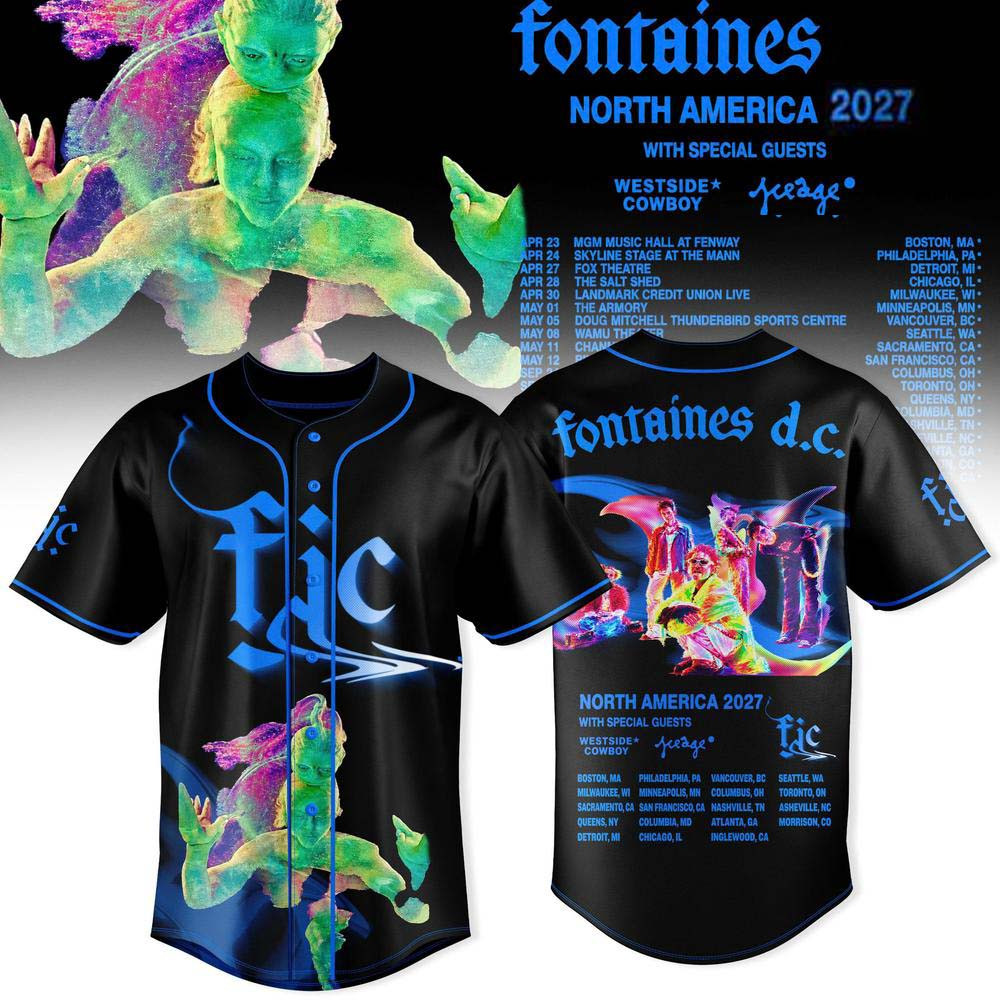Fontaines DC Merch North America 2027 Tour Baseball Jersey Shirt Gift For Post Punk Lover 1 - Unicasport Fontaines DC Merch North America 2027 Tour Baseball Jersey Shirt Gift For Post Punk Lover