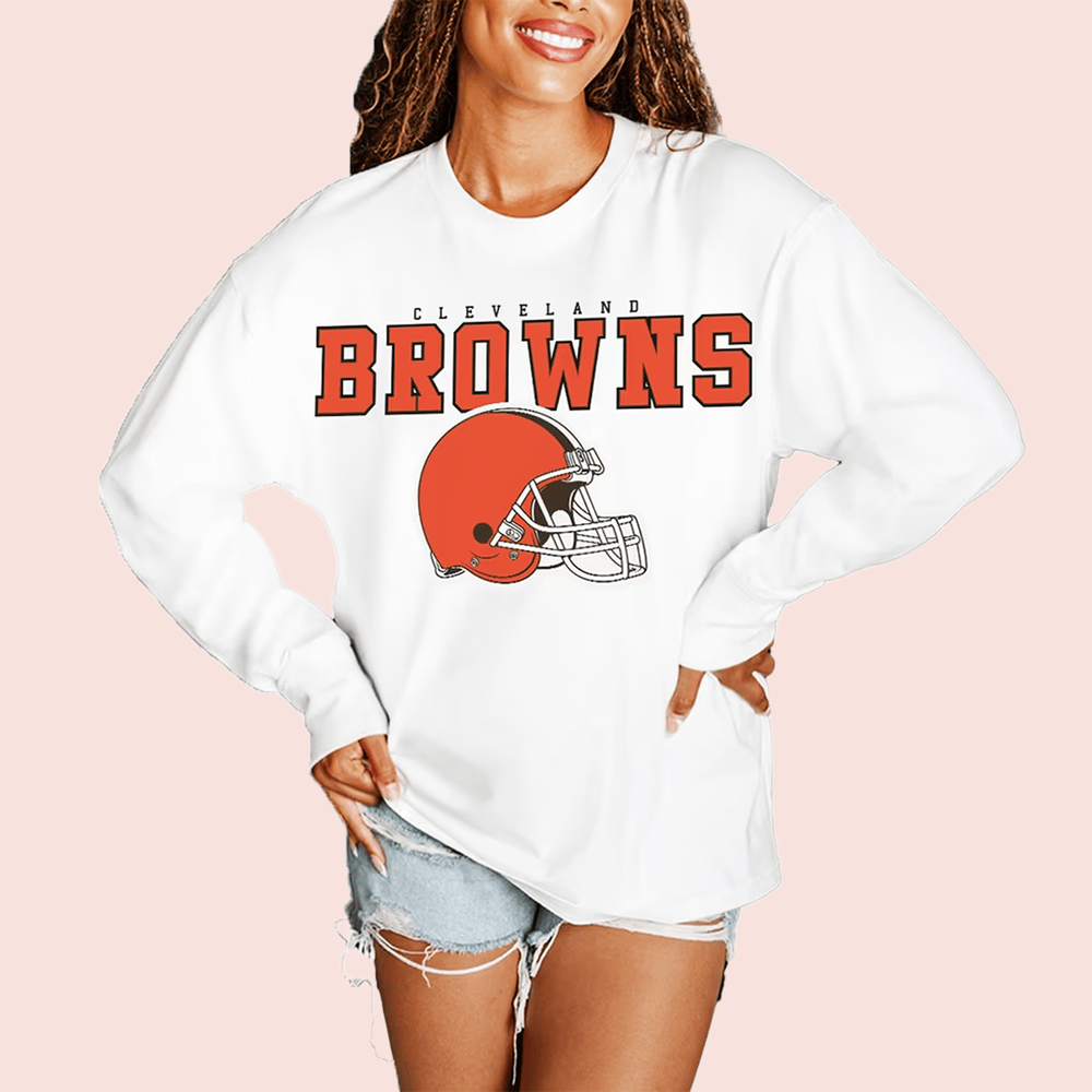 Cleveland Browns Merch Cleveland Browns Big Goals Long Sleeve Shirt Game Day Fans Gift 1 - Unicasport Cleveland Browns Merch Cleveland Browns Big Goals Long Sleeve Shirt Game Day Fans Gift