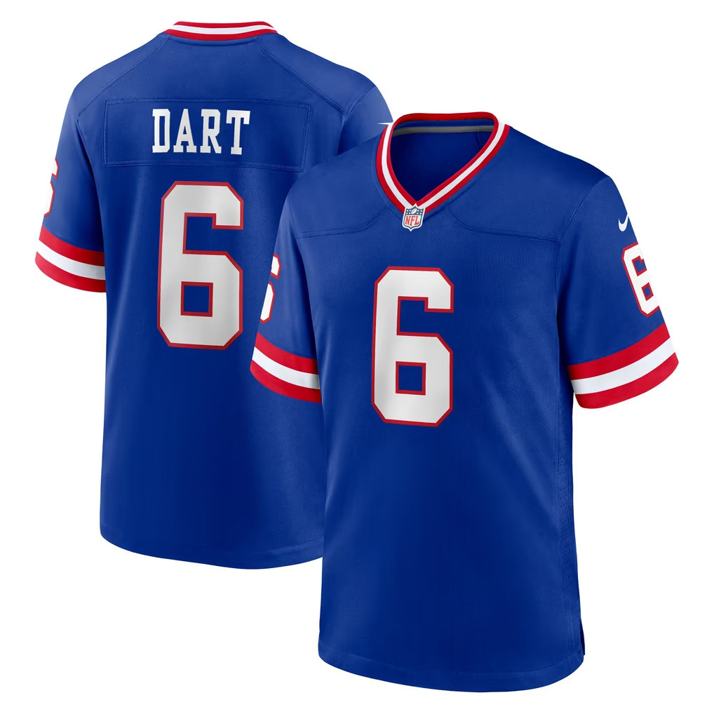 Jaxson Dart Jersey Royal New York Giants Merch #6 NY Giants Alternate 2 Classic Game Jersey 1 - Unicasport Jaxson Dart Jersey Royal New York Giants Merch #6 NY Giants Alternate 2 Classic Game Jersey