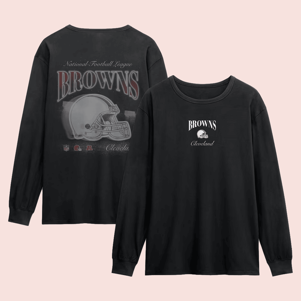 Cleveland Browns Merch Fanatics Cleveland Browns Midnight Falls Long Sleeve Shirt Best Gift 1 - Unicasport Cleveland Browns Merch Fanatics Cleveland Browns Midnight Falls Long Sleeve Shirt Best Gift