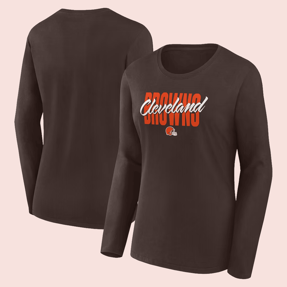 Cleveland Browns Merch Logo Athletic Brown Cleveland Browns Grip Long Sleeve Shirt Mom's Gift 1 - Unicasport Cleveland Browns Merch Logo Athletic Brown Cleveland Browns Grip Long Sleeve Shirt Mom's Gift