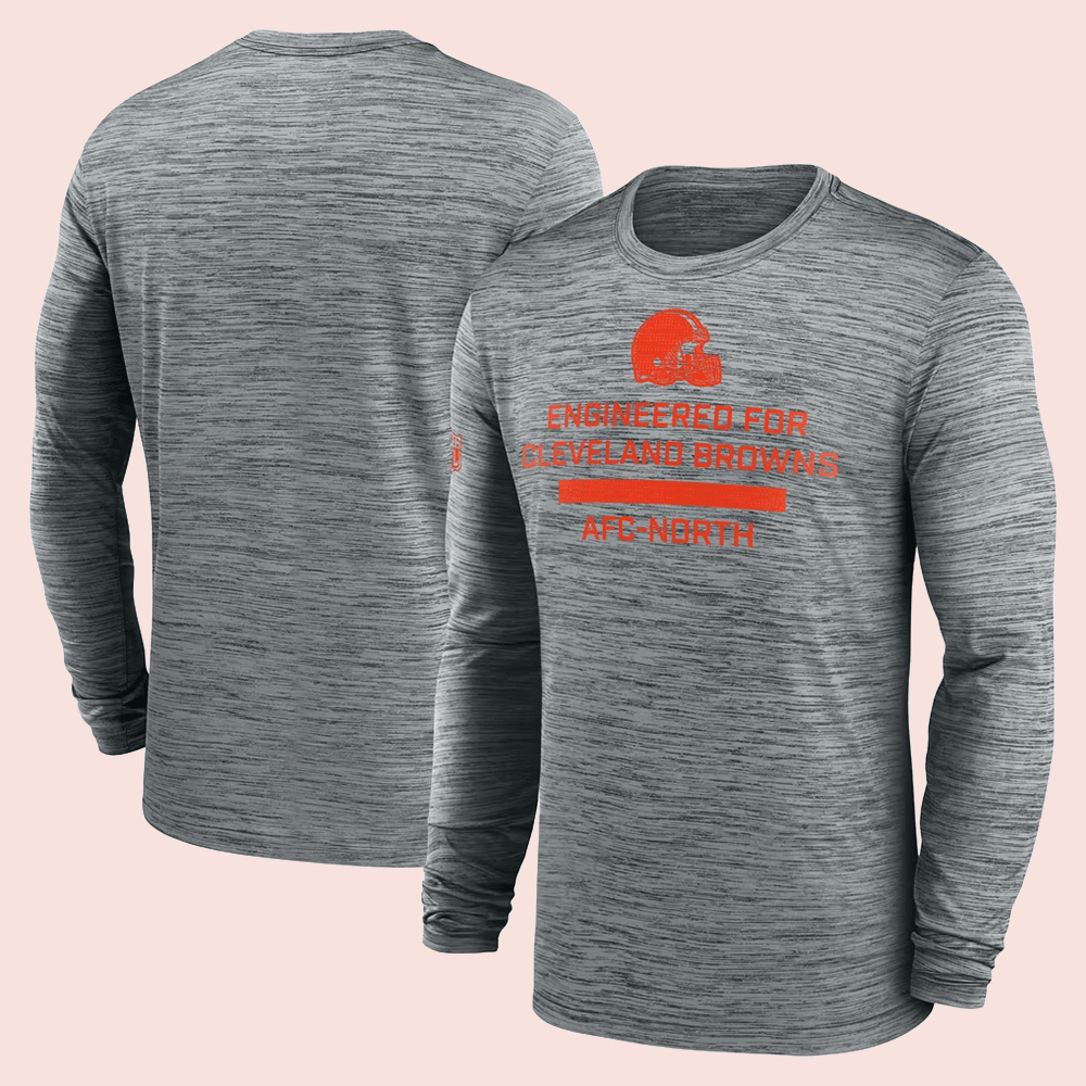 Cleveland Browns Merch Cleveland Browns Sideline Velocity Dri-FIT Long Sleeve Shirt Fans Apparel Gift 1 - Unicasport Cleveland Browns Merch Cleveland Browns Sideline Velocity Dri-FIT Long Sleeve Shirt Fans Apparel Gift