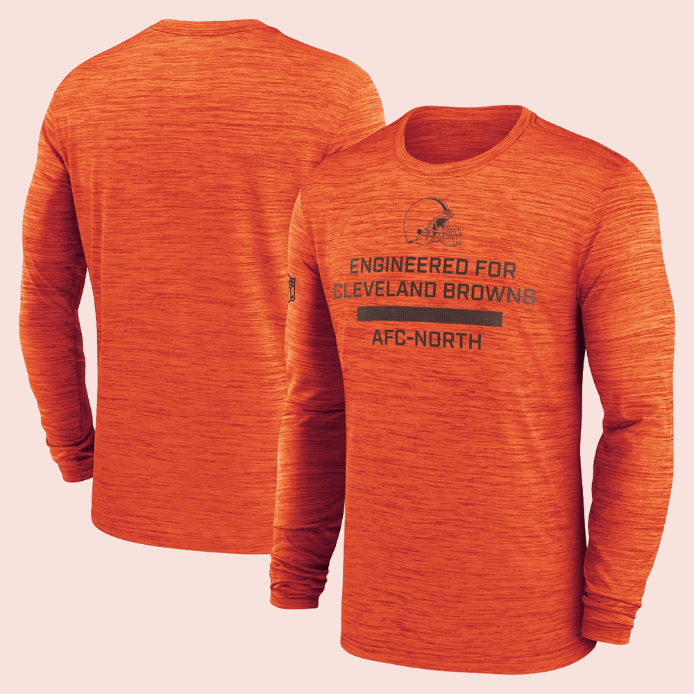 Cleveland Browns Merch Cleveland Browns Sideline Velocity Dri-FIT Long Sleeve Shirt Best Fans Gear 1 - Unicasport Cleveland Browns Merch Cleveland Browns Sideline Velocity Dri-FIT Long Sleeve Shirt Best Fans Gear