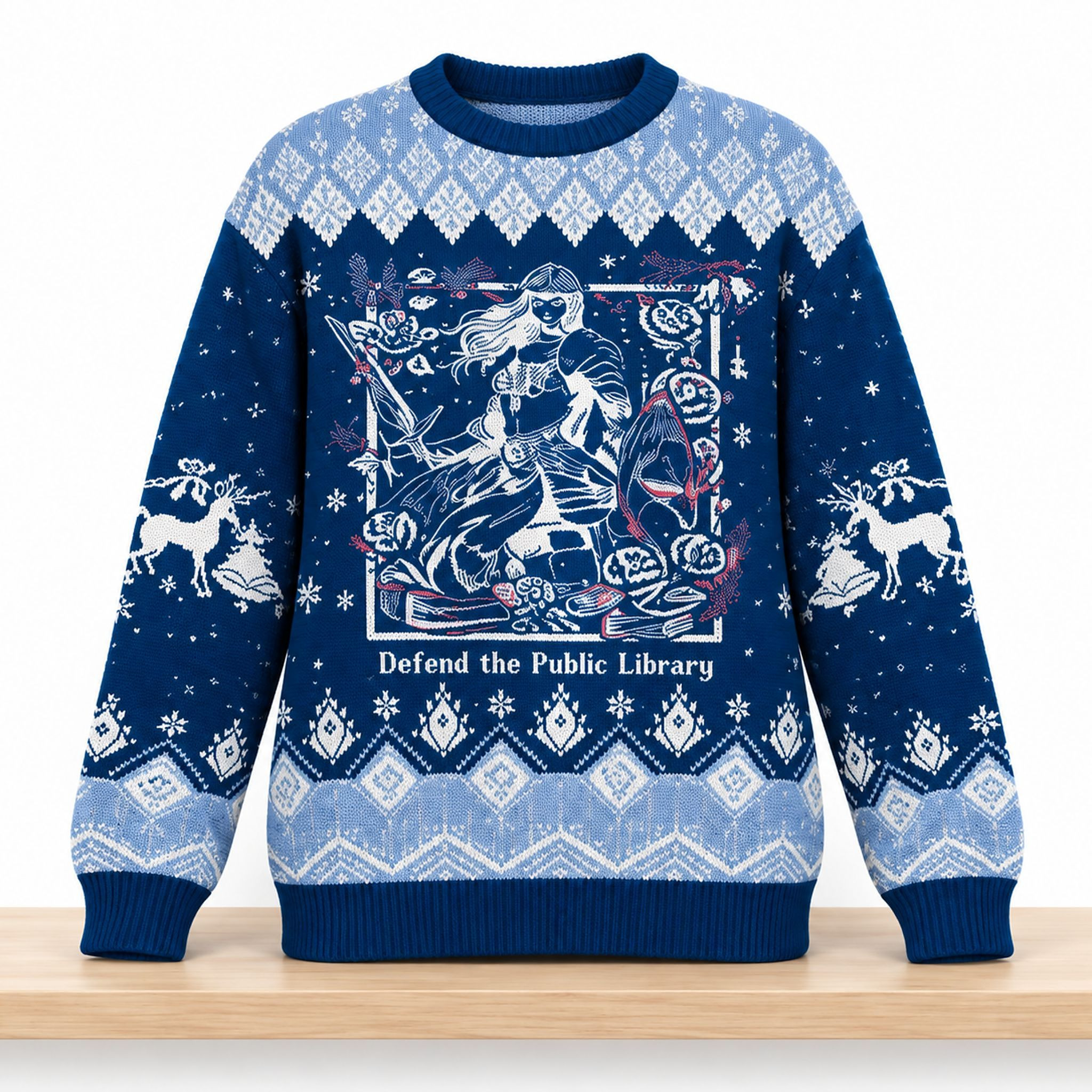 Defend The Public Library Christmas Ugly Sweater Christmas Gifts For Bookworms 1 - Unicasport Defend The Public Library Christmas Ugly Sweater Christmas Gifts For Bookworms