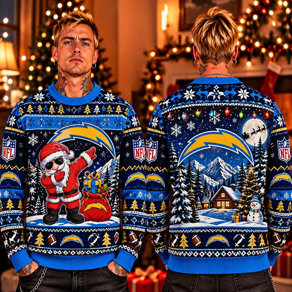 Los Angeles Chargers 2026 Santa Claus Ugly Christmas Sweater Xmas Gifts For Chargers Fan 1 - Unicasport Los Angeles Chargers 2026 Santa Claus Ugly Christmas Sweater Xmas Gifts For Chargers Fan