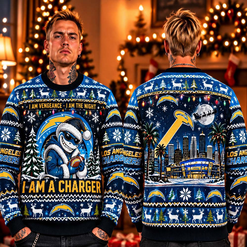 Los Angeles Chargers Super Hero 2026 Ugly Christmas Sweater Xmas Clothing Football Fan Gear 1 - Unicasport Los Angeles Chargers Super Hero 2026 Ugly Christmas Sweater Xmas Clothing Football Fan Gear