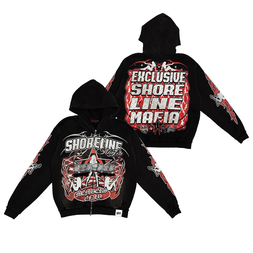 Shoreline Mafia Merch x Cap City Members Only Zip Up Hoodie Great Shoreline Mafia Fans Gear 1 - Unicasport Shoreline Mafia Merch x Cap City Members Only Zip Up Hoodie Great Shoreline Mafia Fans Gear