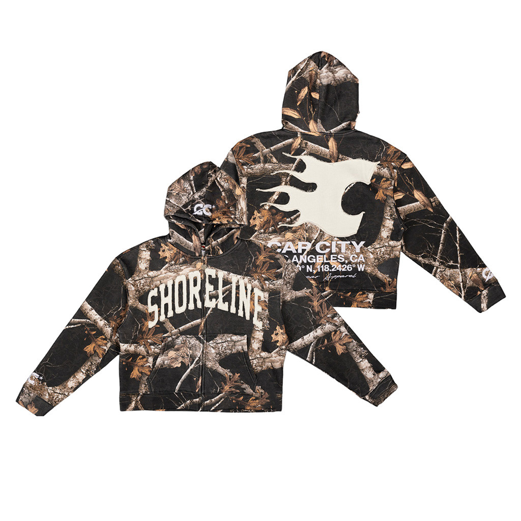 Shoreline Mafia Merch x Cap City Black Camo Zip Up Hoodie Best Hip Hop Fans Gear 1 - Unicasport Shoreline Mafia Merch x Cap City Black Camo Zip Up Hoodie Best Hip Hop Fans Gear