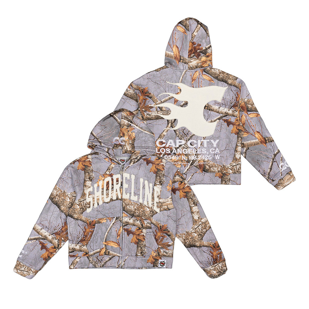 Shoreline Mafia Merch x Cap City Camo Zip Up Hoodie Great Shoreline Mafia Fans Gear 1 - Unicasport Shoreline Mafia Merch x Cap City Camo Zip Up Hoodie Great Shoreline Mafia Fans Gear