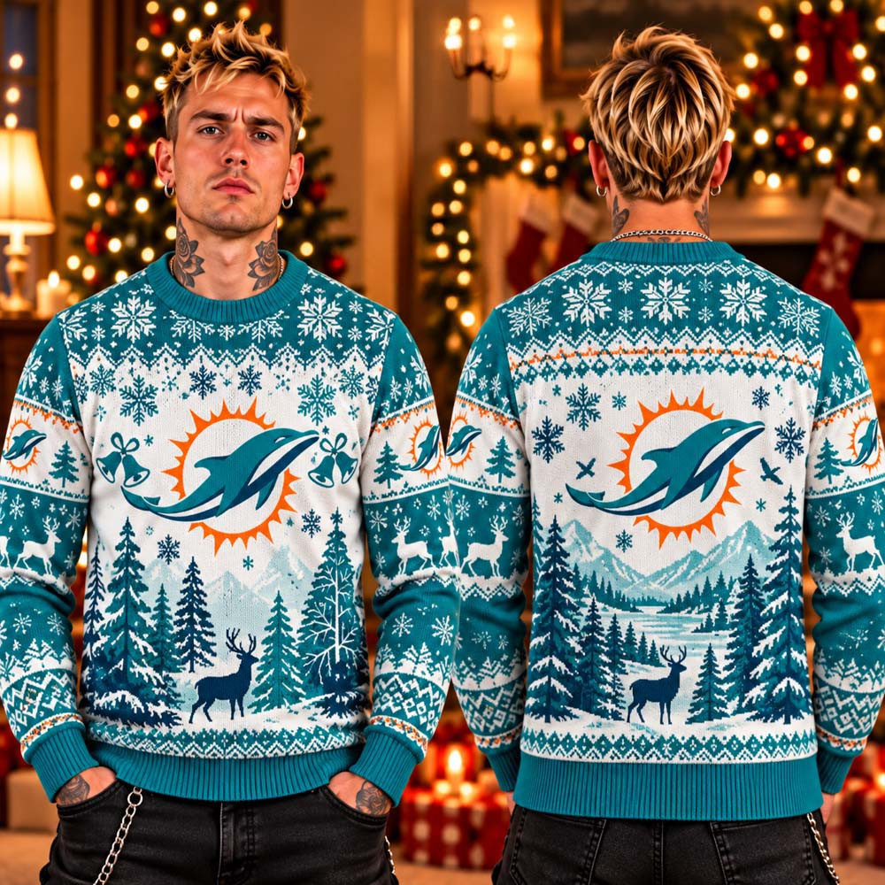Miami Dolphins 2026 Christmas Ugly Sweater Xmas Apparel Gifts For Football Lovers