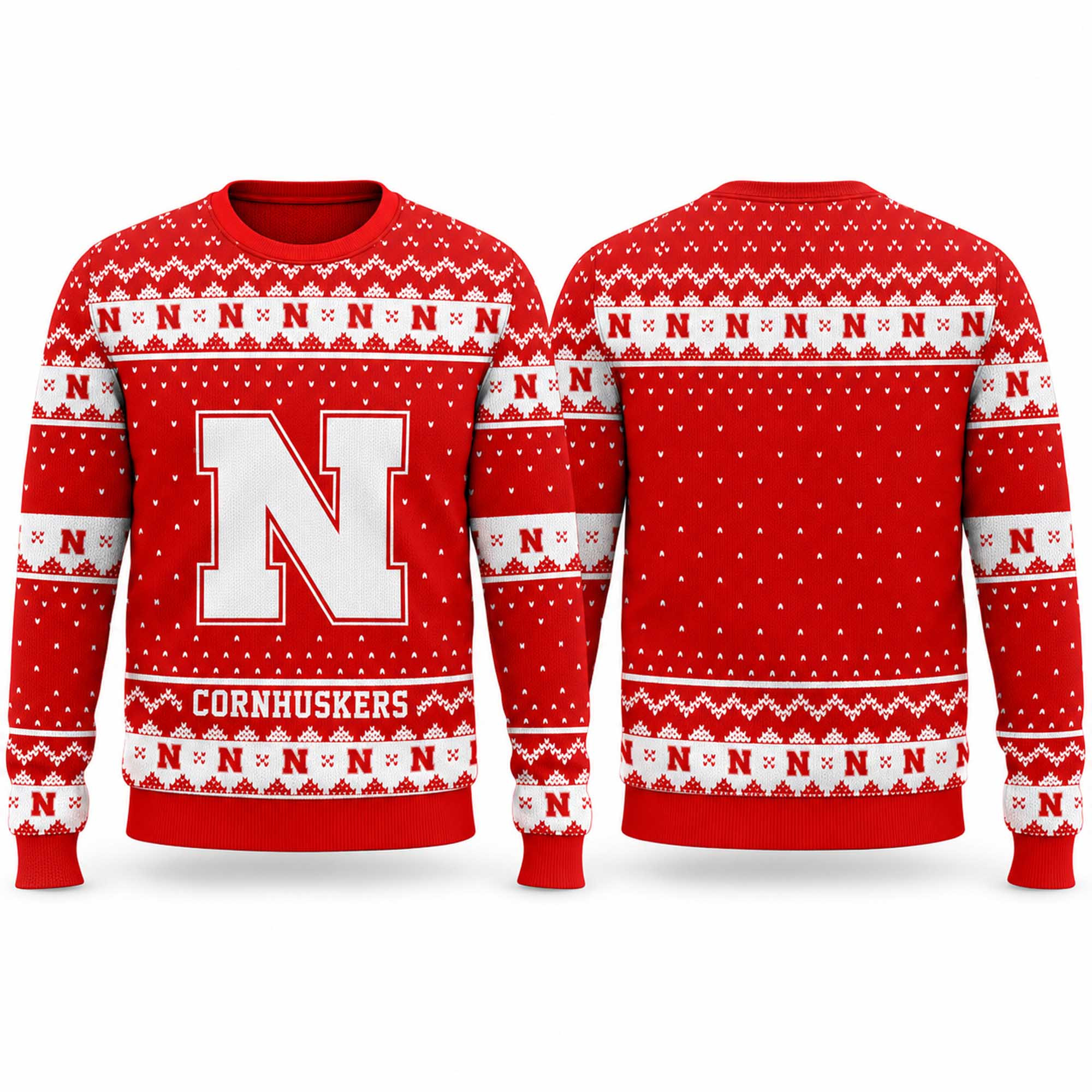 Nebraska Cornhuskers 2026 Ugly Christmas Sweater Nebraska Cornhuskers Clothing Fan Gears 1 - Unicasport Nebraska Cornhuskers 2026 Ugly Christmas Sweater Nebraska Cornhuskers Clothing Fan Gears