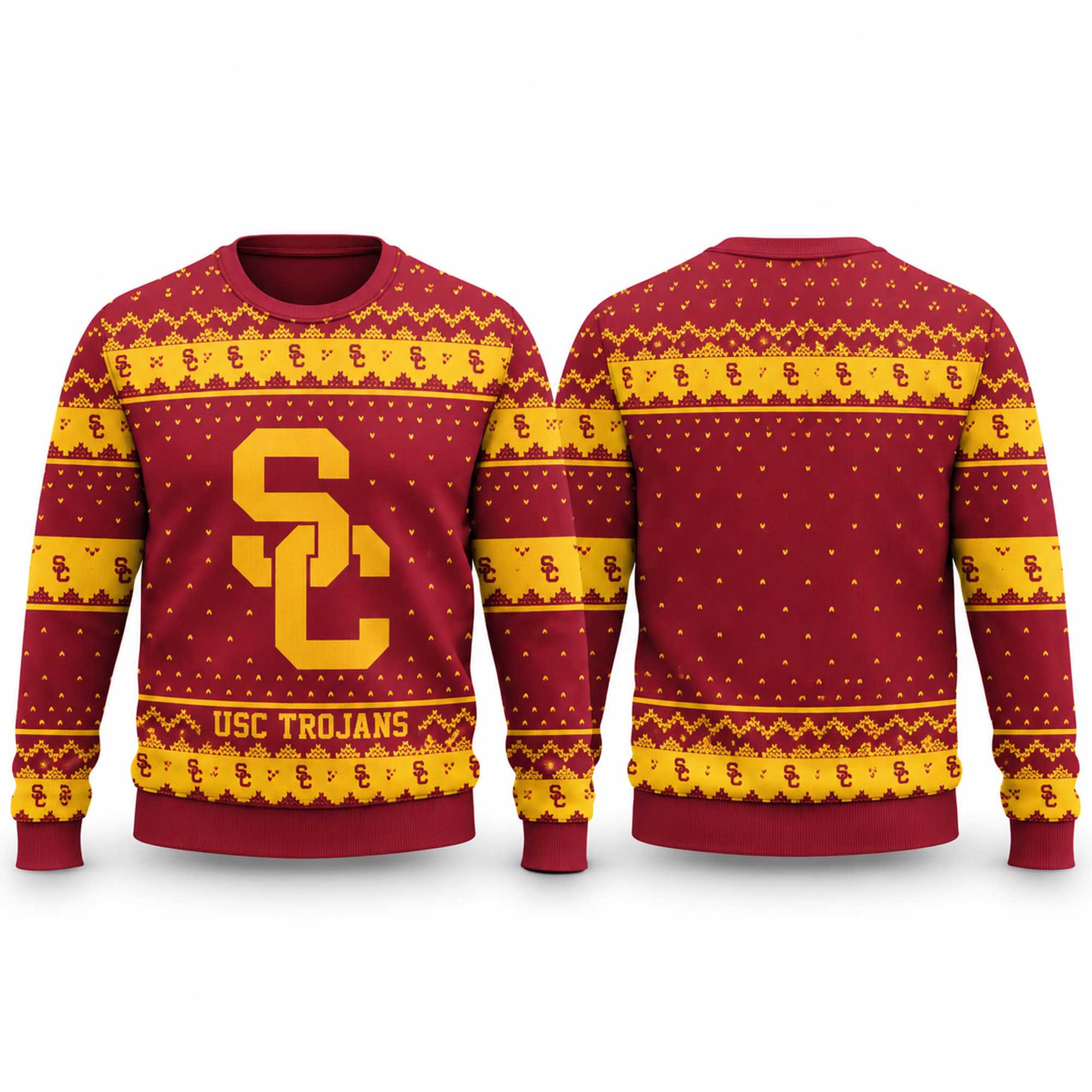 USC Trojans Ugly Christmas Sweater USC Trojans Merch Gifts For Fans 1 - Unicasport USC Trojans Ugly Christmas Sweater USC Trojans Merch Gifts For Fans