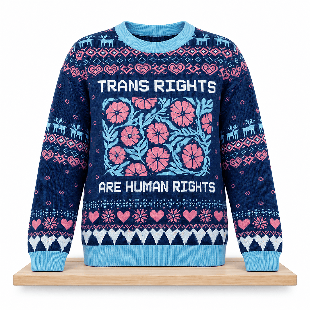 Trans Rights Are Human Rights Christmas 2026 Ugly Sweater Xmas Clothing Gifts For BFF 1 - Unicasport Trans Rights Are Human Rights Christmas 2026 Ugly Sweater Xmas Clothing Gifts For BFF