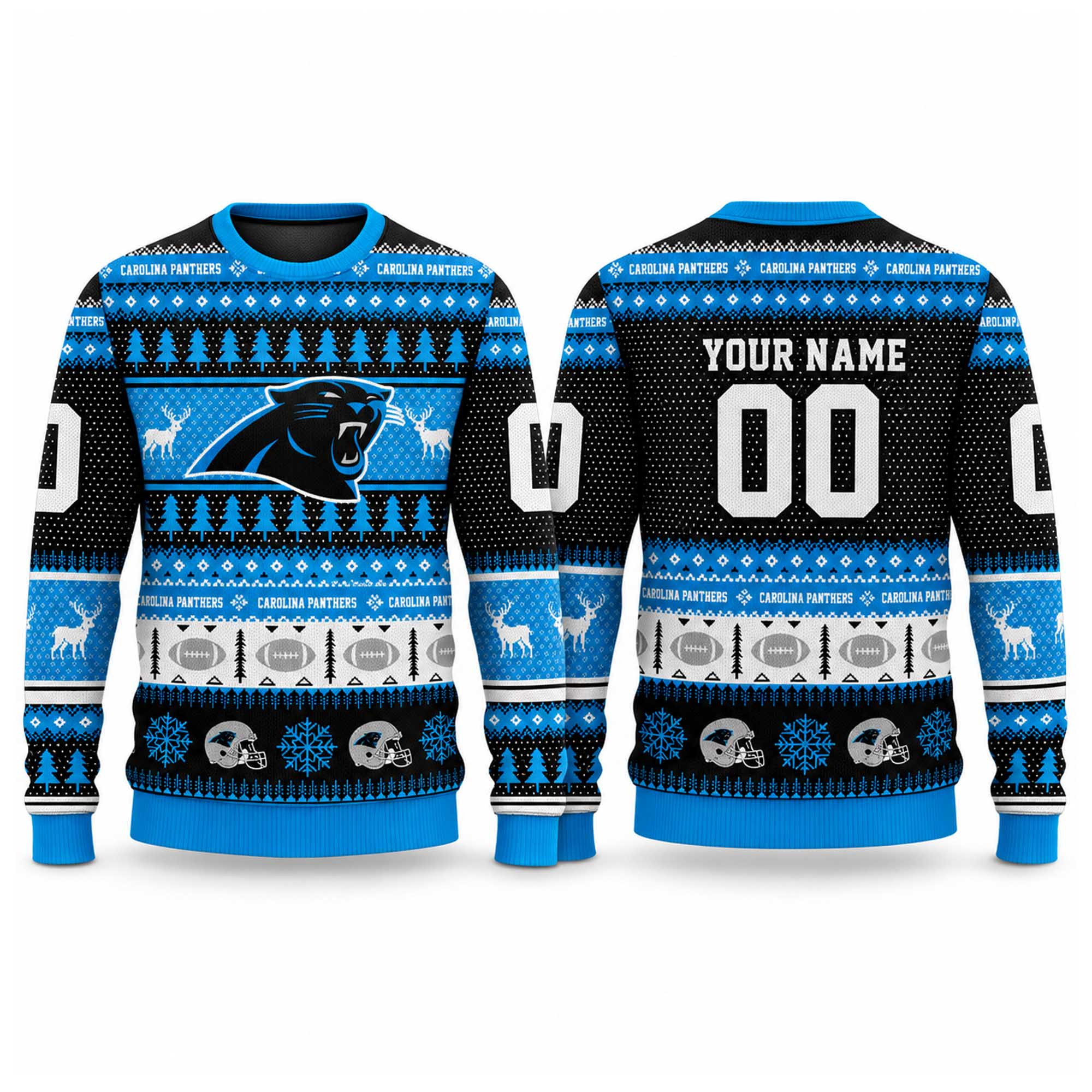 Custom Carolina Panthers 2026 Football Ugly Christmas Sweater Xmas Gifts For Fans 1 - Unicasport Custom Carolina Panthers 2026 Football Ugly Christmas Sweater Xmas Gifts For Fans