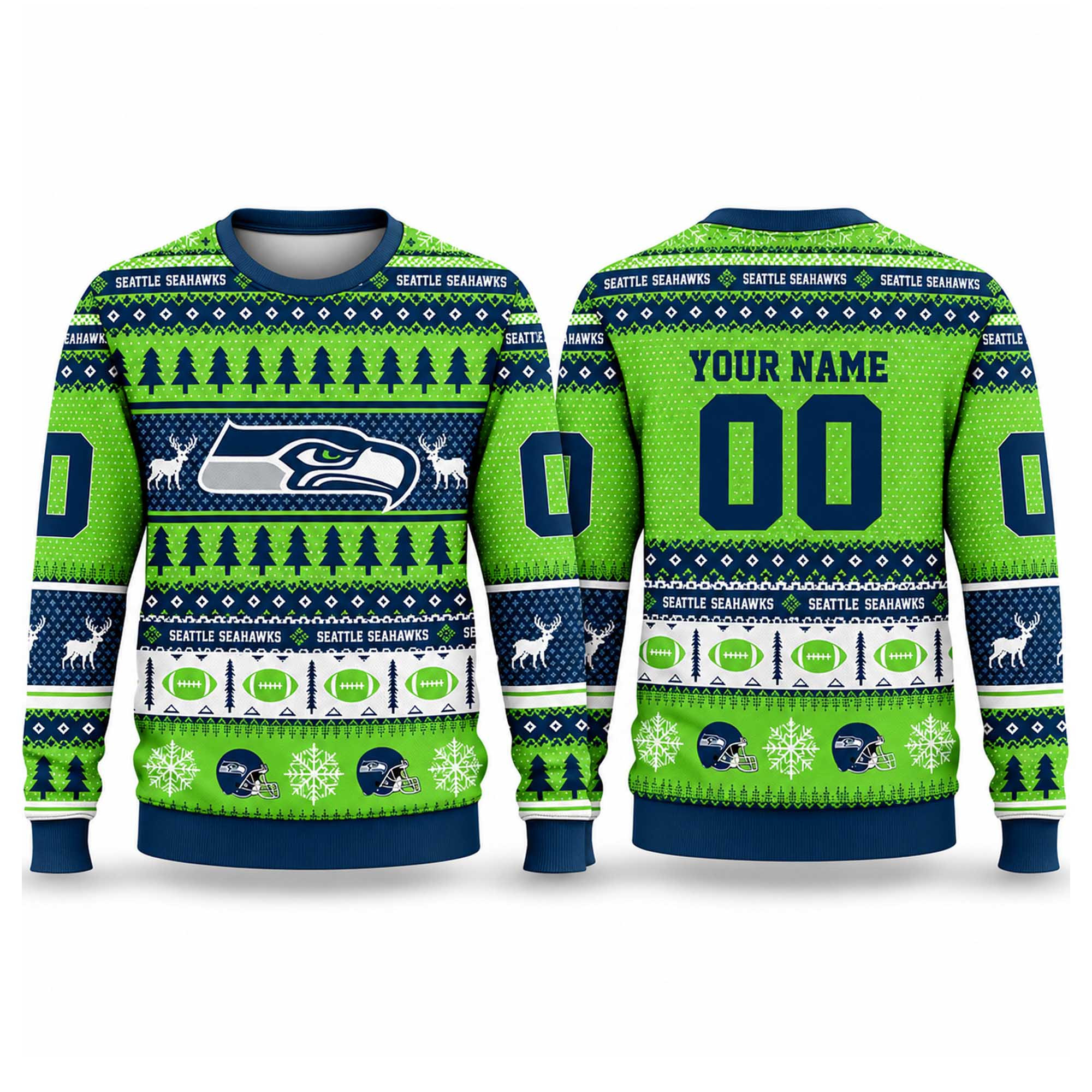 Custom Seattle Seahawks Football 2026 Ugly Christmas Sweater Xmas Gifts For The 12s 1 - Unicasport Custom Seattle Seahawks Football 2026 Ugly Christmas Sweater Xmas Gifts For The 12s